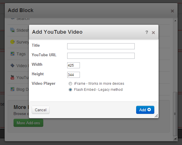 Adding Youtube Block In Concrete5 | Web Hosting Hub